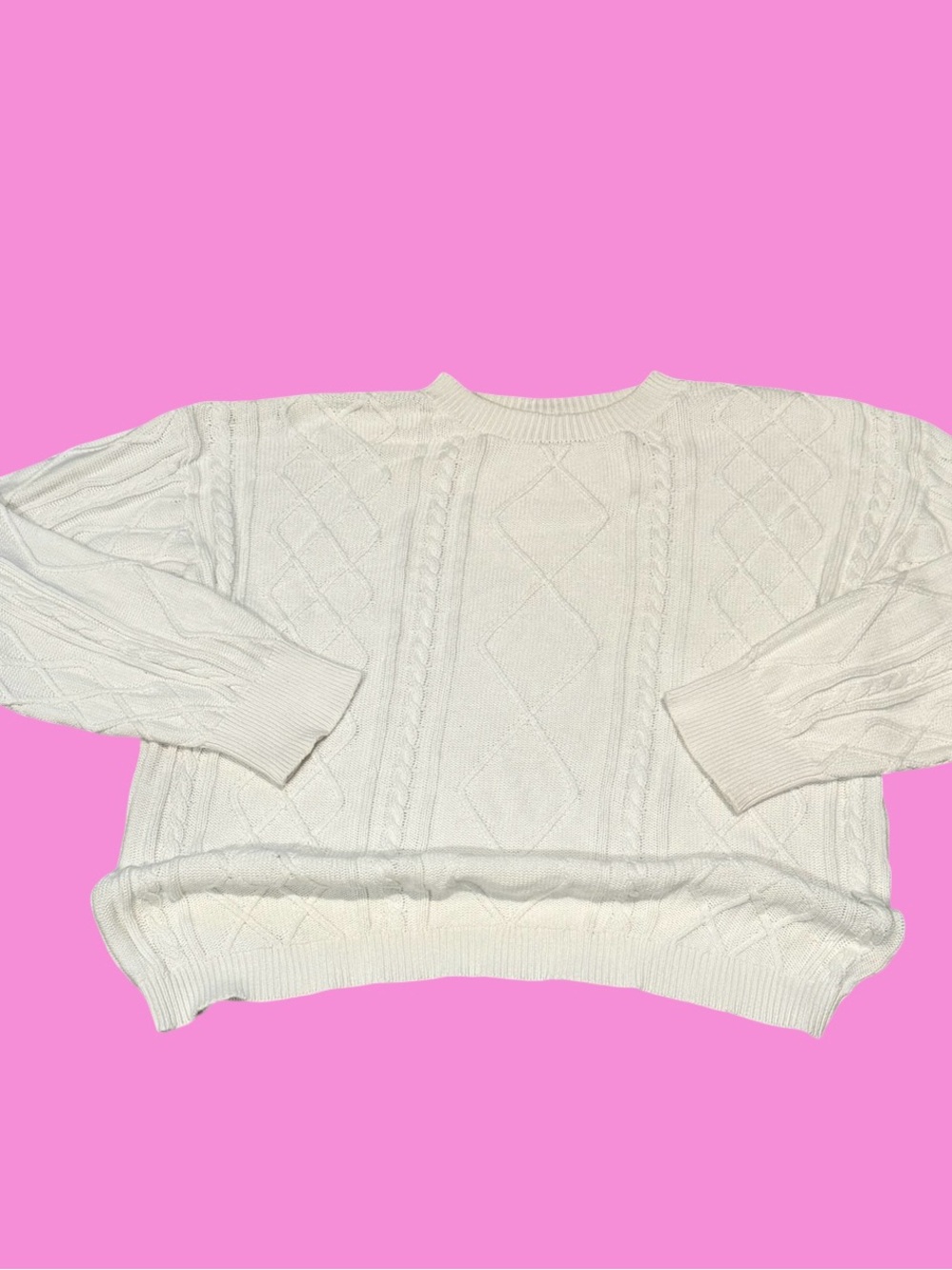Edikted Cable Knit Crewneck Sweater
